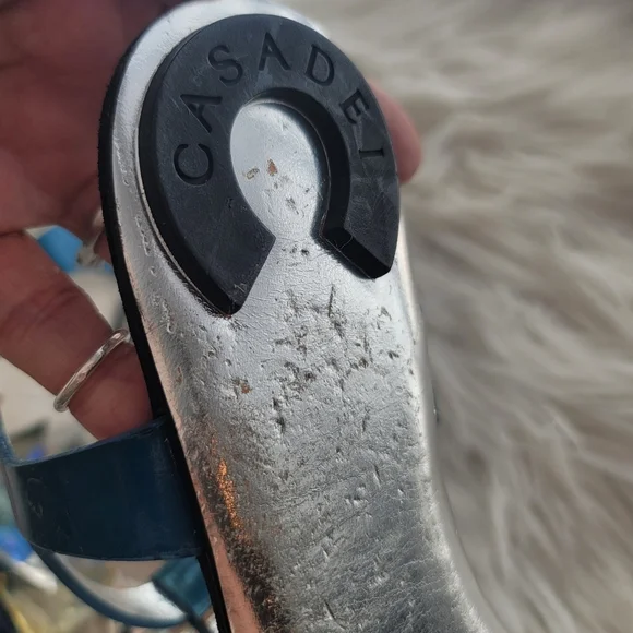 CASADEI ITALIAN SHOE BRAND MULTICOLOR EMBELLISHED SANDALS SIZE EU 37.5 EUC - Picture 9 of 13